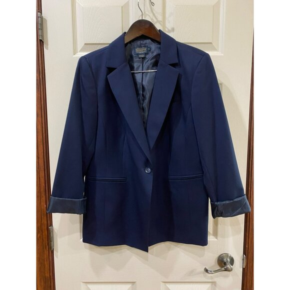 Pendleton Seasonless Navy Blue Virgin Wool Blazer Jacket Womens Size 16 - Picture 10 of 10